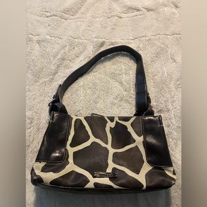 nine & co black and white leather purse